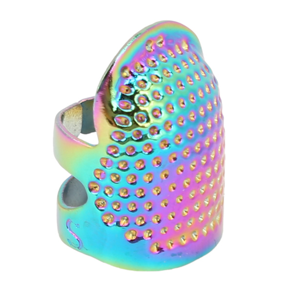 Thimble NonSlip Justerbar Fargerik Messing Fingerbeskytter 2 Modeller for Daglig Søm (M)