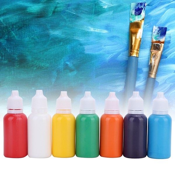 Vannmarmorering Vannpigment for Papirmarmorering Ebru Kunstverktøy (A4 7 Farger 20ml)