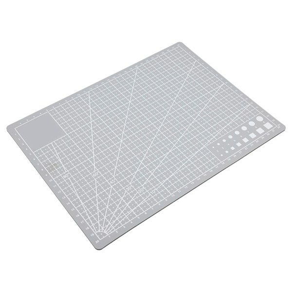 A4 rutnät PVC skärmatta Självläkande papper Läder Tyg Skärbräda (Grå)