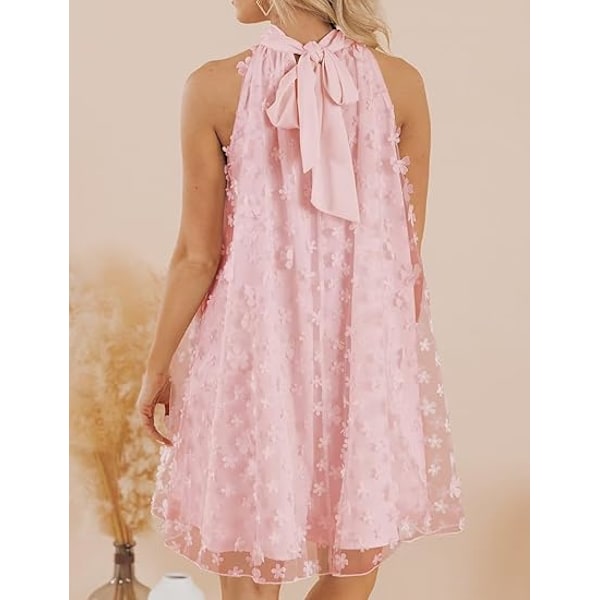 Dam Sommar Bröllopsgäst Formella Klänningar Cocktail Halter Swing Klänning Söt A Linje Mini Hemkomst Klänning L