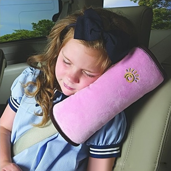 Cover för barn, Resor för toddler Säkerhetskudde för bältesstol i bilen, Säkerhetsbälteskudde för vuxet barn (rosa)