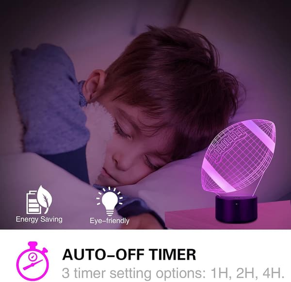 Fodbold Natlampe, Metplus 3D Illusion Lampe LED Hologram