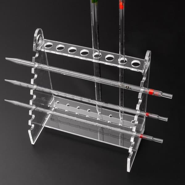 Organisk glas trapetsformad pipettställ med 1,5 cm hålsdiameter