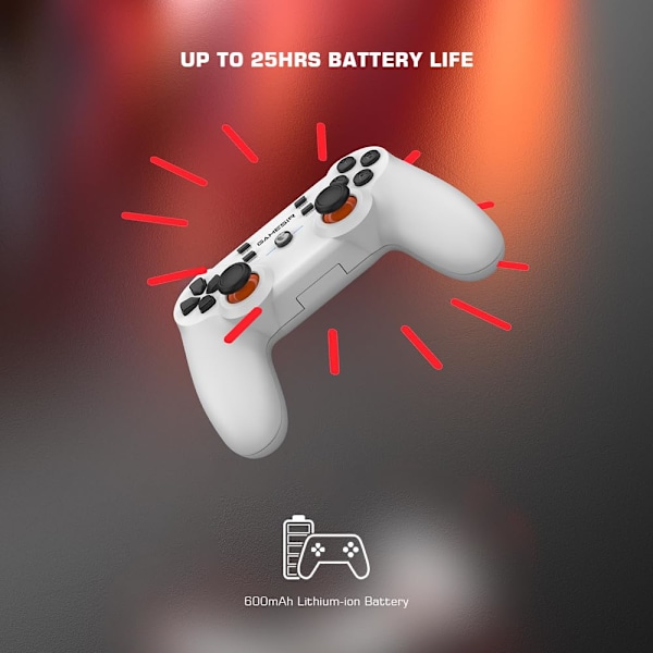 T3S Trådløs Gaming Controller, PC Controller til Windows 7/8/10/11, Android, Gamepad Joystick med Turbo og Dobbelt Vibration, Gaming Controller til A GaneSir T3s(White)