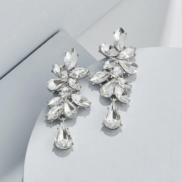 2PCS Cubic Zirconia Statement Örhängen - Kristall