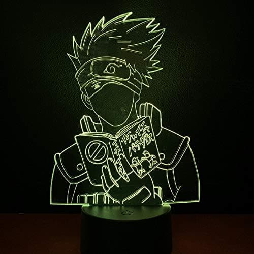 Naruto Kakashi Uchiha Sasuke 3D Illusjon Nattlys Lampe Sm