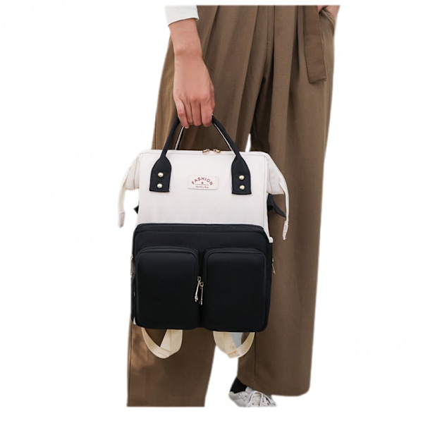 Bleieveske Ryggsekk Multifunksjonell Stor Kapasitet Mor og Baby Bag, Vanntett og Holdbar Multifunksjonell Stor Ryggsekk (svart)