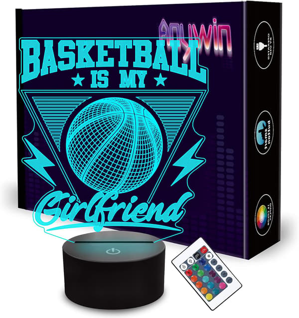 3D Basketboll Nattlampa Bakbräda Illusion Hooplampa för Barnrum Hem