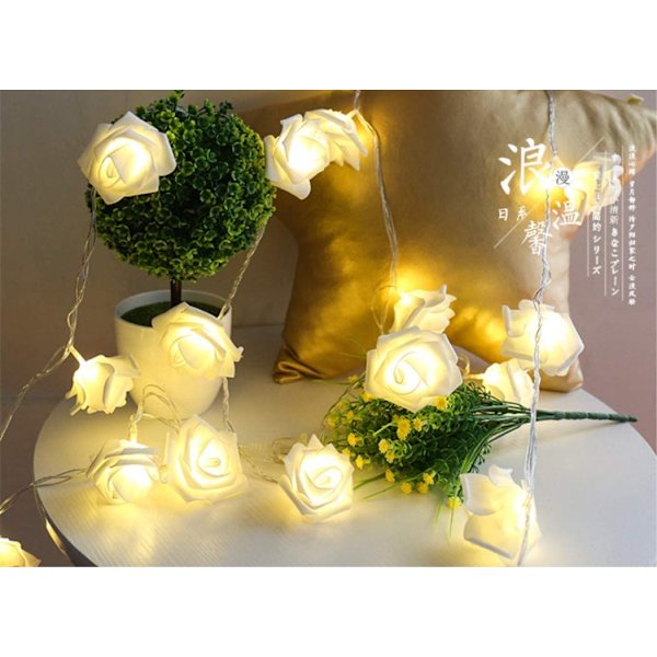 LED-rossträngljusbatteri för bröllop, heminredning, födelsedag White 40LED