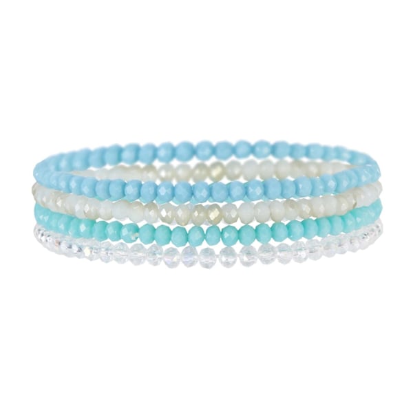 Perleboho-strekk armbånd Fargerike stabelbare krystallperle armbånd Trendy kostymesmykker Morsdaggaver til kvinner Light blue