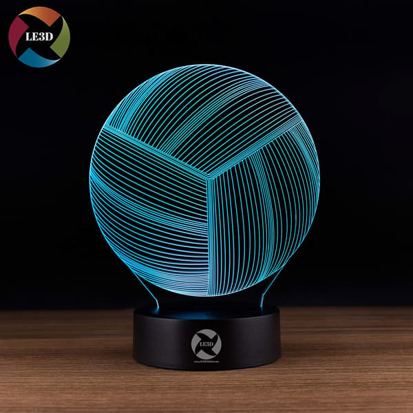 3D Optisk Illusjon Nattlys - 7 LED Fargeskiftende Lampe