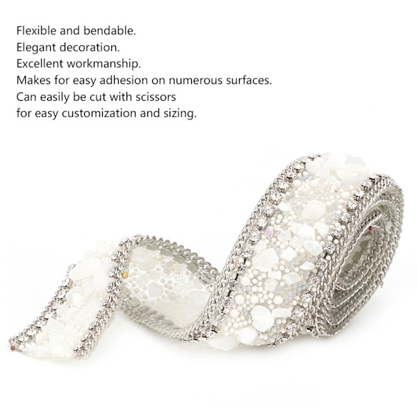 2,5 cm DIY Diamant Mesh Wrap Rulle Krystal Rhinestones Kæde Trim Bånd Dekoration (#04)