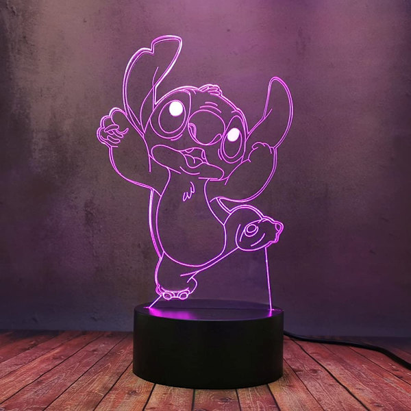 Kreativ Anime 3D LED optisk nattlampa söt Stitch Koala P