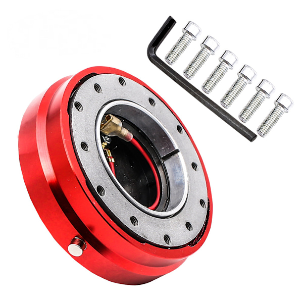 Snabbkopplingsratt Kit Universell Racing Ratt Snabbkoppling Booster Pad - Röd (En Del)