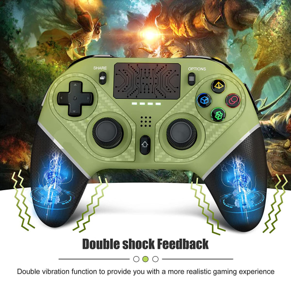 Trådlös handkontroll för PS4, PlayStation 4 Gamepad Joystick Green