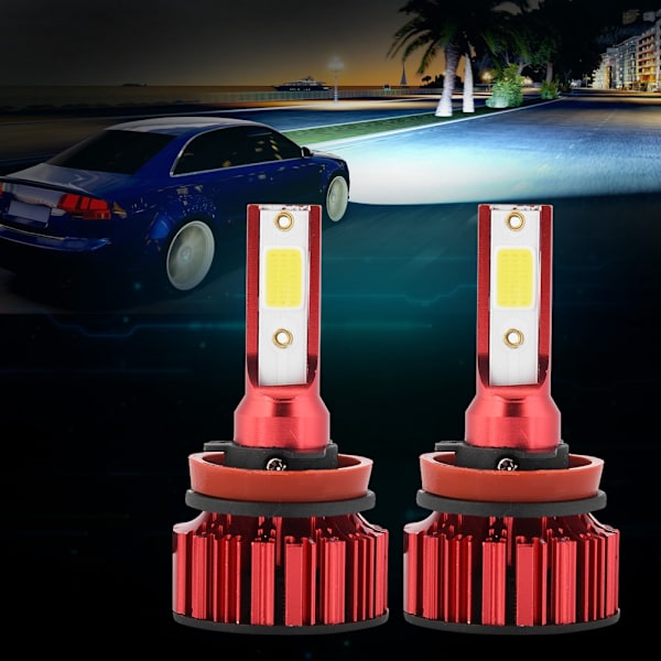 1 Par Super Ljusa Bil LED-Strålkastare Kit Strålkastare Glödlampor 6000K 50W H8