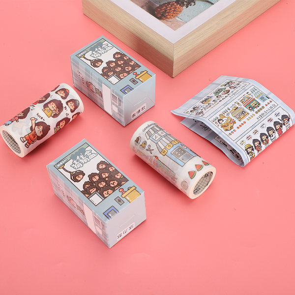 10 laatikkoa teippiä, ihana kuviollinen koristetarra DIY-askarteluun, leikekirjan suunnitteluun, paperi 75 mm x 2,1 m