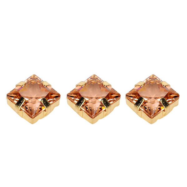 20 stk syrhinestener firkant/hjerteform DIY klær sko tilbehør 6/8/10mm8mm firkant gylden champagne