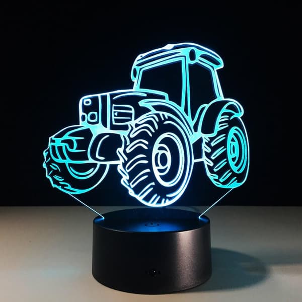 3D Bil Traktor Lastbil Natlampe Touch Switch Bordlampe Opt