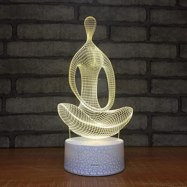 Natlampe til Børn, 3D Visualisering 7 Farver + 16 Farveskift Optisk Illusion Led Berøringsfølsom Lampe