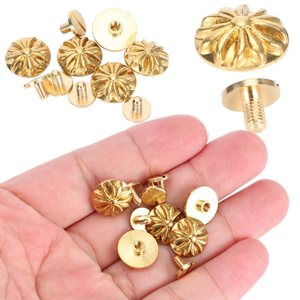10 set Chrysanthemum spikade mässingsnitar hydrauliska verktygsskruvar kläder 3#13mm