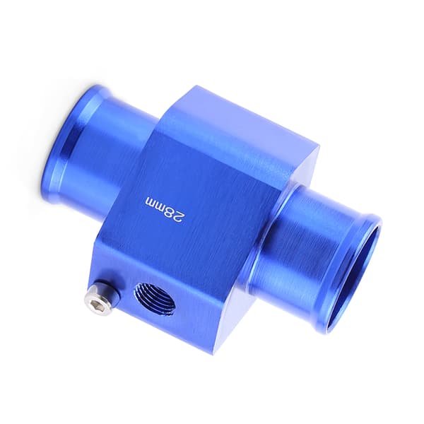 Universal Metallisk Bil Vattentemperatur Kopplingsslang Temperatursensor Adapter Blå 28mm