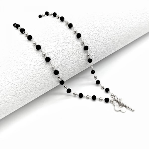 Knappkedja Halsband Kristallpärlor Plommonformad OT-kedja Ne