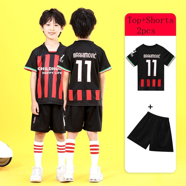 NO10 Barn Sportkläder  pojkar springa sportkläder Fotbollströja Set Fotbollsuniformer Andningsbara Barnfotbollströjor Set sets04-2pcs size26 (140-145cm)