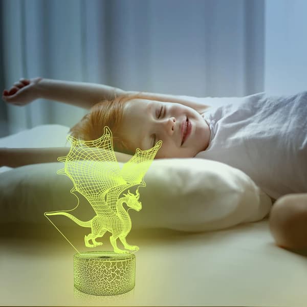 Drage 3D Natlampe, Dragelegetøj til Drenge Drage Natlampe
