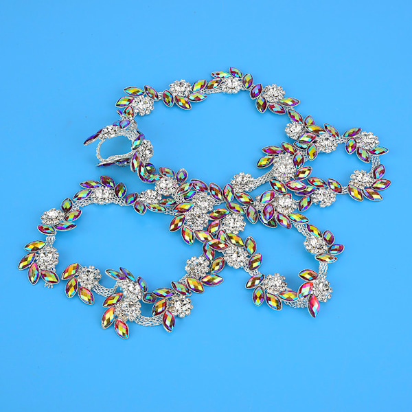 DIY Sy Rhinestones Trimming Ribbon Claw Chain Kläder Appliques (lila röd)
