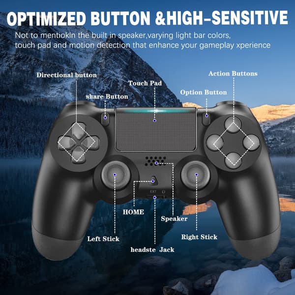 Trådlös handkontroll för PS4, jusubb trådlös PS4-handkontroll
