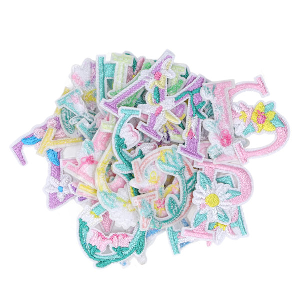 26 bogstaver patches DIY kombinationer broderet patch let strygning blød hudvenlig stryge på bogstav patches til tørklæde hat