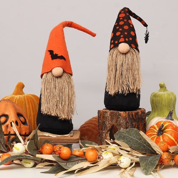 Halloween Gnome Ornament Partydekorasjoner Gresskar Spider