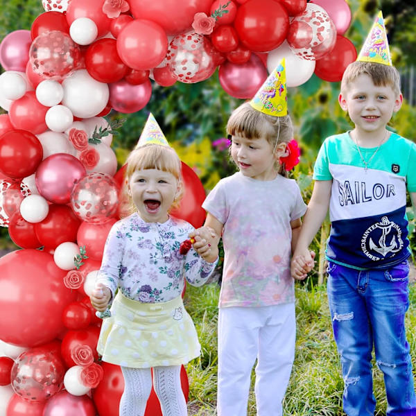 Punainen ilmapallokaari - 5 10 18 tuuman ilmapalloa eri kokoja DIY-koristesarja, täydellinen syntymäpäiville, häihin ja tapahtumiin Red