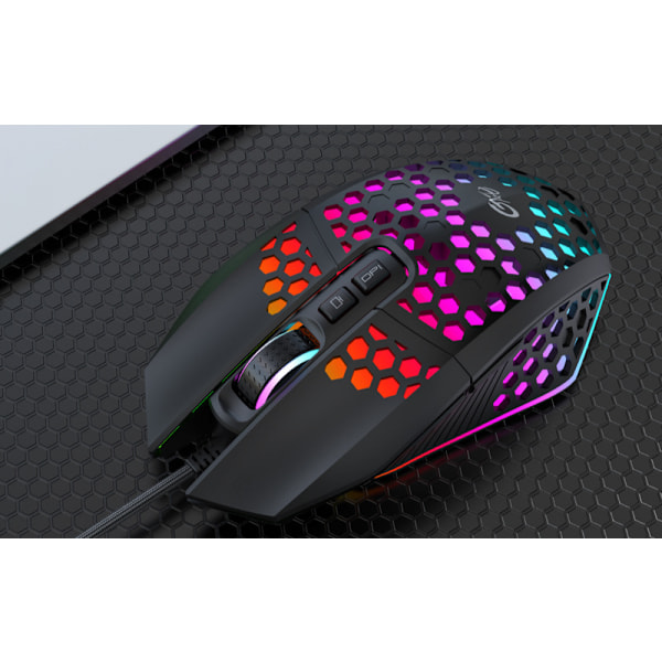 X801 håltrådsspelmus RGB lysande datorsport USB