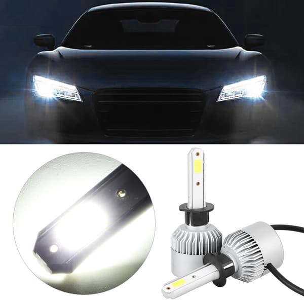 2 stk S2-COB H1 Bil LED Hovedlys 6000K IP67 Vanntett Frontlys