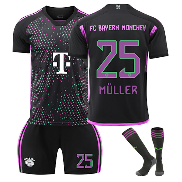 23-24 Bayern Away Fodboldtrøje Børns fodboldsæt No.25 Muller 20