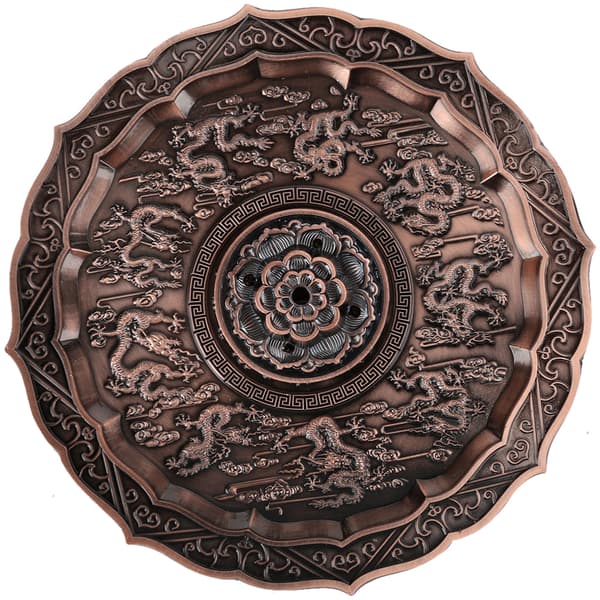 Ni Dragon Røkelse Plate Holder Brenner Stick Sink Legering Hjem Tilbedelse Dekorasjon