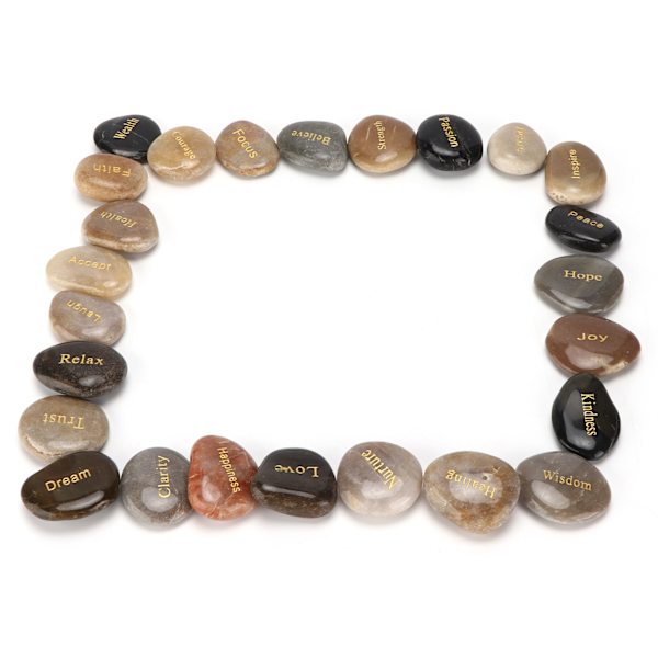 Pebbles Natural Polished Lettering Stones Small Decorative Ornamental River Rocks for Meditation Divination
