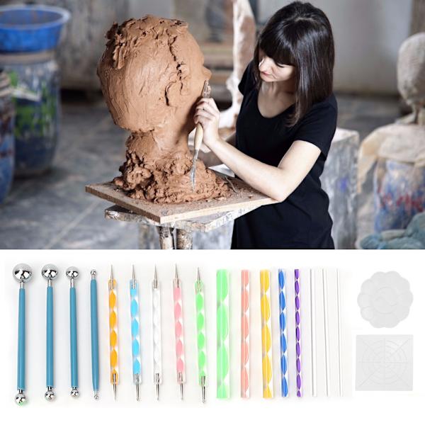 19-delad konstkeramik skulpturverktyg set lera skulptering carving modellering prickverktyg