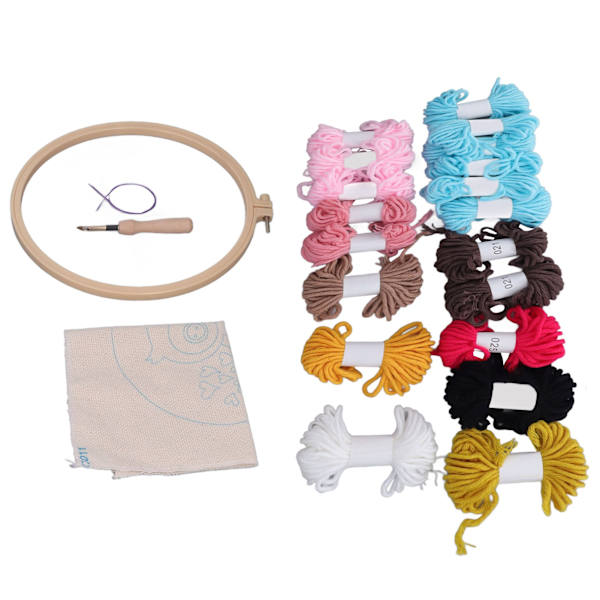 Uggla Punch Needle Kit Rosa Uggla Mönster Handcraft DIY Broderi Korsstygn DIY Punch Needle Kit för Nybörjare Barn