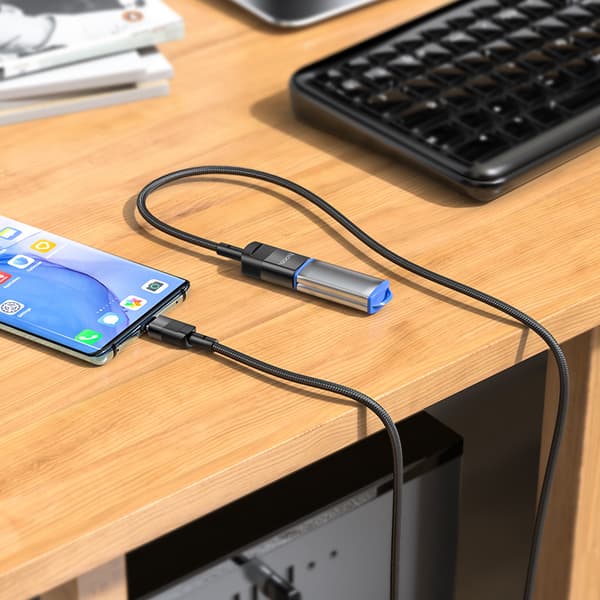 hoco. U107 Typ-C hane till USB hona kontinuerlig energi USB3.