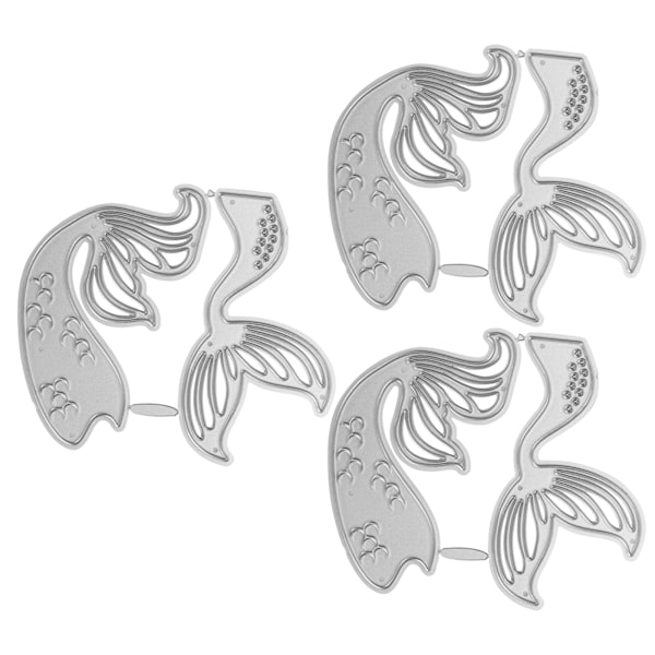 3 stk. kunstig havfruehale ramme metal skæredør til DIY scrapbooking håndværk