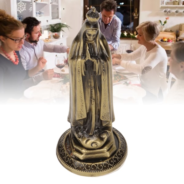 Miniatyr Jomfru Maria Statue Håndskåret Enkel Rengjøring Luktfri Holdbar Sink Legering Levende Dekorativ Hellige Jomfru Maria Dekorasjon Bronze