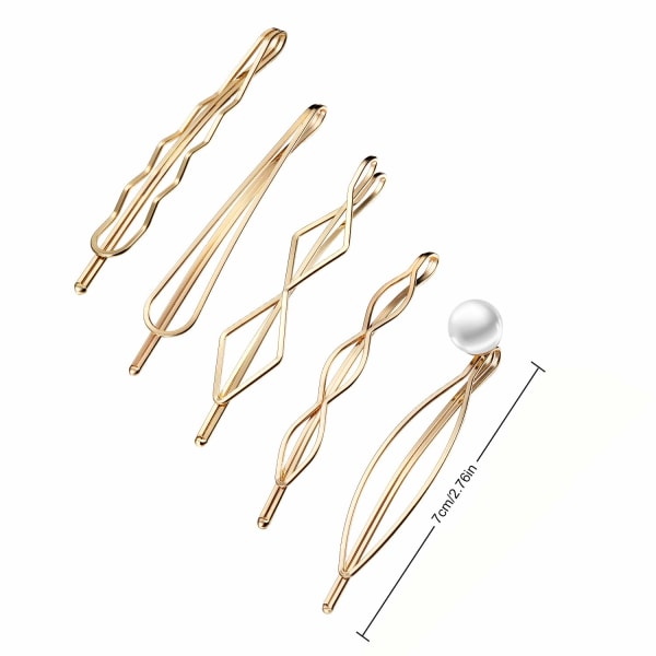 10 stk. Bobby Pin Hårnål Geometrisk Metall Hårklemme Hårspenner for Kvinner Jente Hårstyling Pinner Gold, Silver