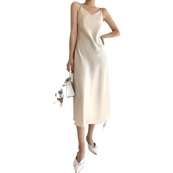 cktail Beach Evening Party Cowl Neck Midi Dresses(Apricot L)