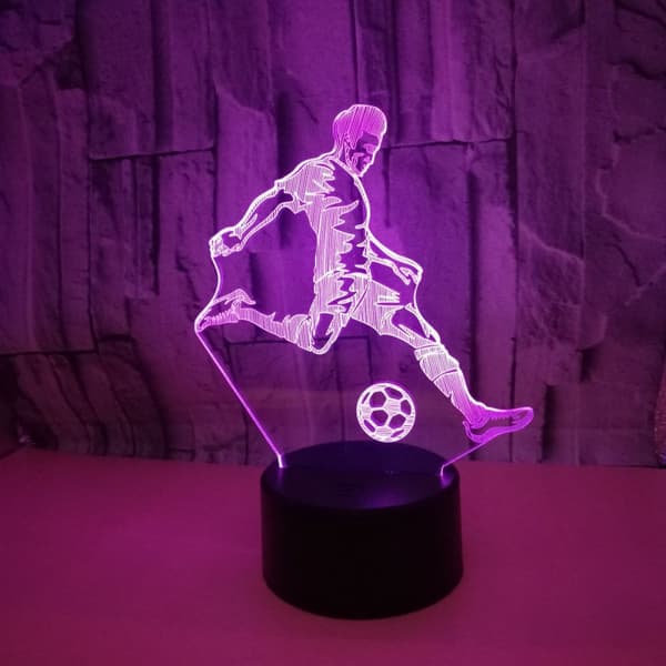 Spil Fodbold Natlampe, 3D Illusion LED Lampe, 7 Farver Di