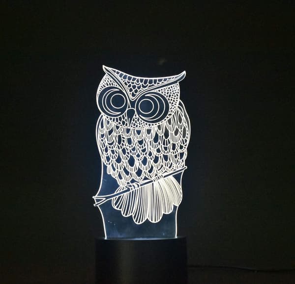 3D Nattlampe Optisk Illusjon Nattlys, Berørings LED Bord D