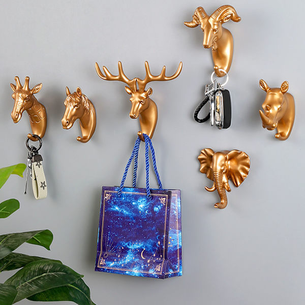 Hartsi Eläimen Muotoinen Koukku Seinälle Asennettava Ripustuskoukku Koristeellinen Koukku Takille Pyyhkeelle Avaimelle Golden Deer Head