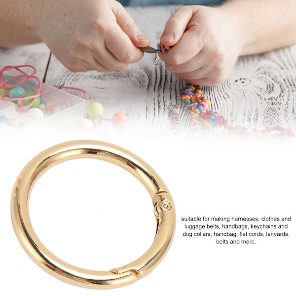 20 st fjäderöglor 1,57 tum diameter 0,2 tum tjock stark koppar säker stängning fjäderspännen för handväska smycken DIY Gold